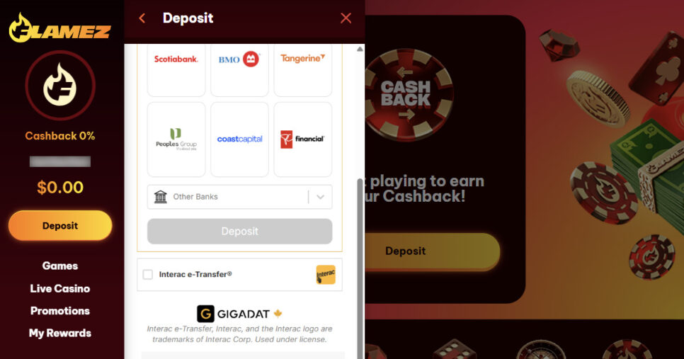 Popular Gigadat casino Canada - Flamez